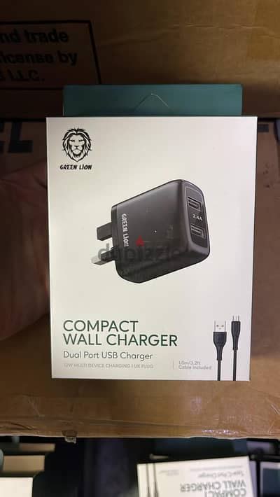 Green Lion Compact Wall Charger Dual Port Usb Charger Pin Cable Micr