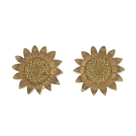 Sold Price Bielka K Gold Sunflower Stud Earrings April