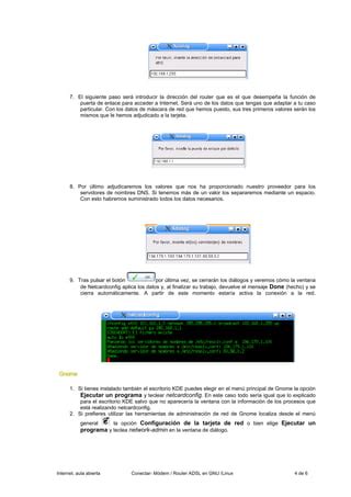 02 Internet Aula Abierta Conectar Router Adsl Linux PDF