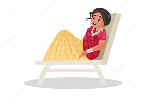 Ilustraci N Gr Fica Vectorial Rajasthani Mujer Es Relajarse En La