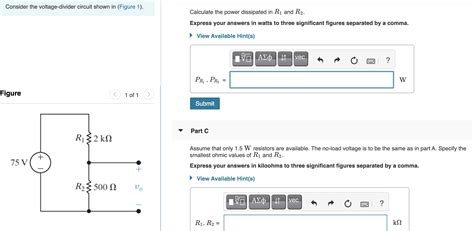 Solved Consider The Voltage Divider Circuit Shown In Figure