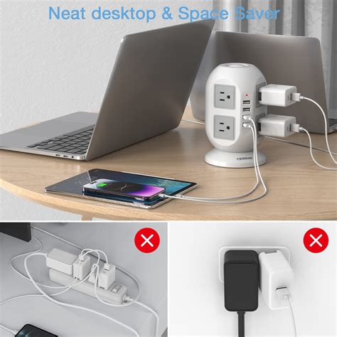 Snapklik Tower Surge Protector Power Strip Ft Tessan Long