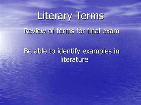 Ppt Literary Terms Powerpoint Presentation Free Download Id1058617