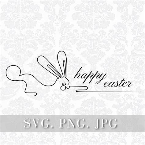 Feliz pascua svg conejito línea arte svg conejito svg huevo de