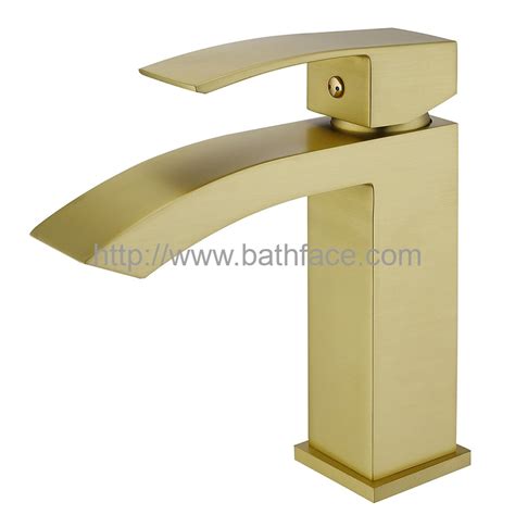 Brushed Gold Brass Lavatory Basin Tap Bathroom Tap Factory