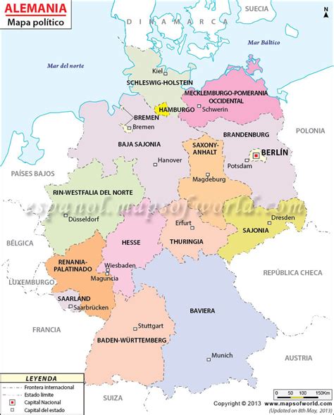 Mapa Politico De Alemania Mapa De Alemania