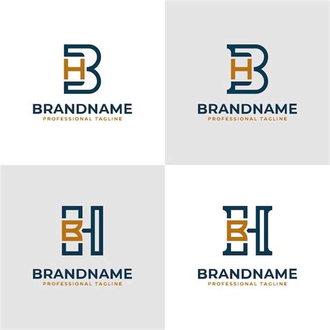 Premium Vector Elegant Letter Bh And Hb Monogram Logo Suitable For