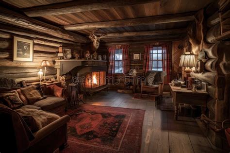 Cozy Cabin Retreat With Roaring Fireplace And Warm Blankets For Cozy