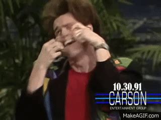 Jim Carrey Impressions of Kevin Bacon & Wile E. Coyote on Johnny Carson's Tonight Show on Make a GIF