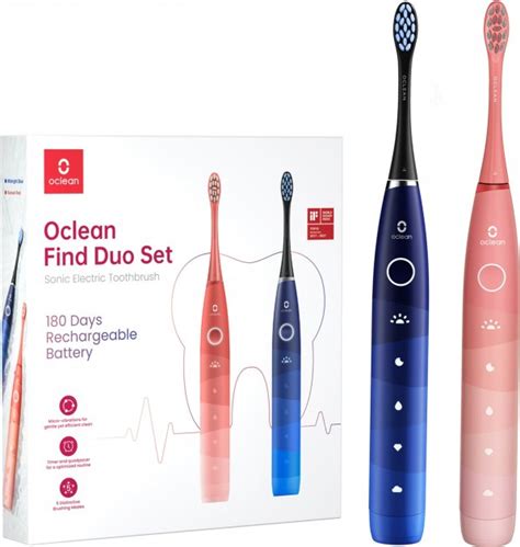 Набор электрических зубных щеток Oclean Find Duo Set Red and Blue 2 шт