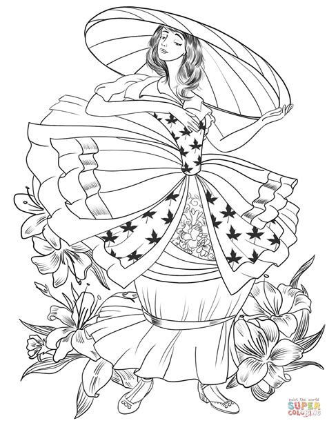 Adult Coloring Pages Of Victorian Women Coloring Pages