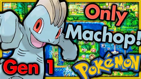 Can I Beat Pokemon Red With Only Machop 🔴 Pokemon Challenges No Items In Battle Youtube