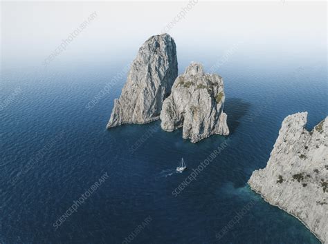 Aerial View Of Faraglioni Rocks Capri Italy Stock Image F