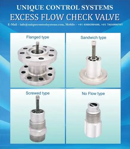 Excess Flow Check Valves Flow Check Valve Uniquecontrolsystems