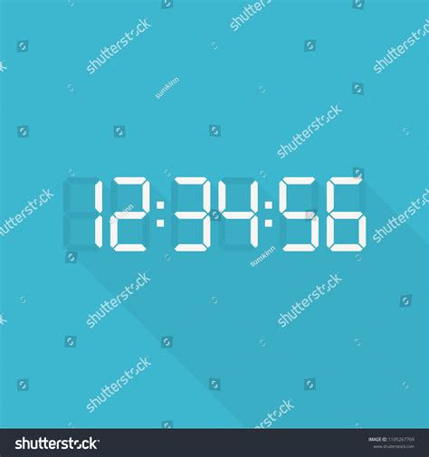 Digital Clock Numbers Vector Illustration Stock Vector (Royalty Free ...