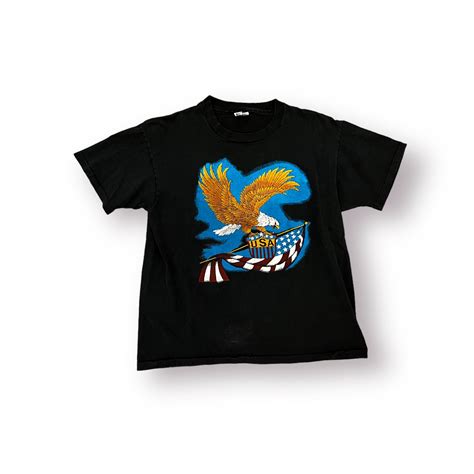 Vintage USA Eagle Black Tee – Get In Where You Fit In