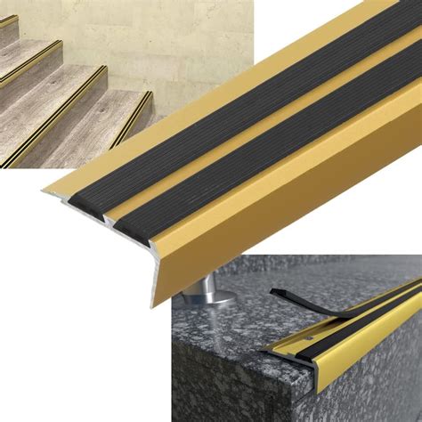 Stair Nosing Edge Trim Anti Slip Step Edge Trim Edging Strip For Stair 1 Metre Gold