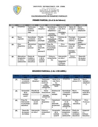 Calendario Examenes Parciales E J 2013 PDF