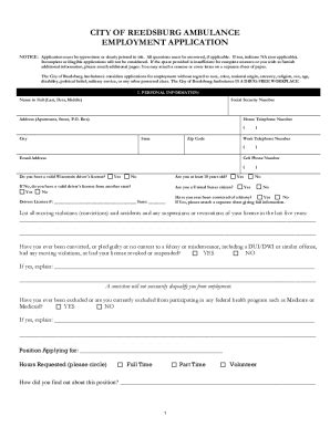 Fillable Online Firefighter Paramedic Application For Employment Fax