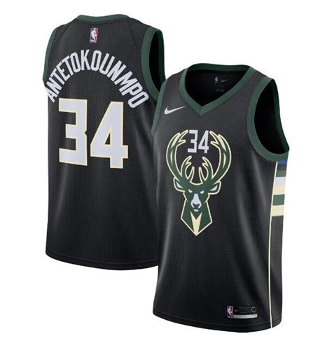 Giannis Antetokounmpo 34 Milwaukee Bucks Swingman Mens Jersey Black