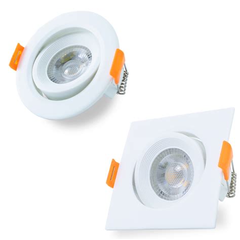 Kit 10 Spot Led Luminária SMD 3W Embutir Quadrado ou Redondo Lâmpada