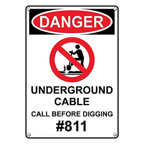 Weatherproof Plastic Vertical Osha Danger Underground Cable Call Before