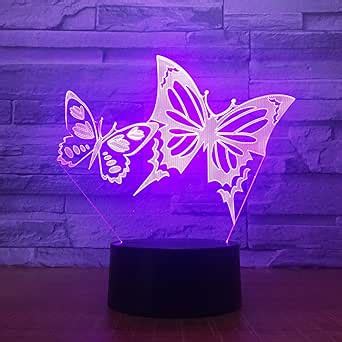 Fissen D Papillon Led Lampe D Illusion Optique Veilleuse Lumi Re De