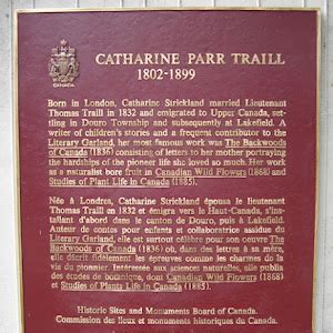 Read the Plaque - Catharine Parr Traill 1802-1899