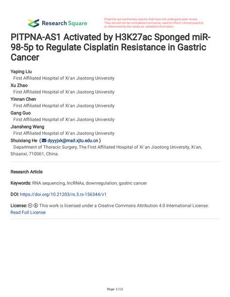 Pdf Pitpna As Activated By H K Ac Sponged Mir P To Regulate