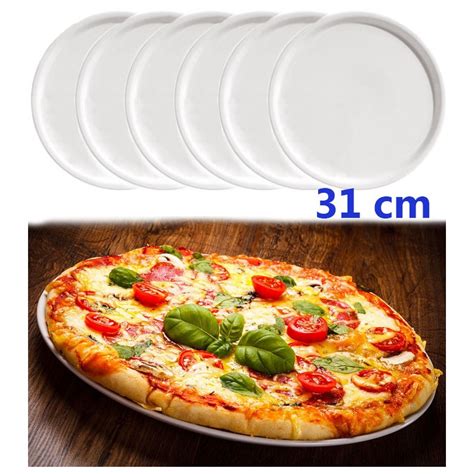 Set 6 Piatti Per Pizza Porcellana Bianca Mod Napoli Cm 31 Saturnia