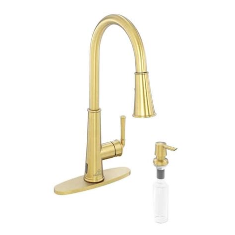 Casainc Single Handle Pull Down Sprayer Kitchen Faucet With Touchless Sensor Led Soap