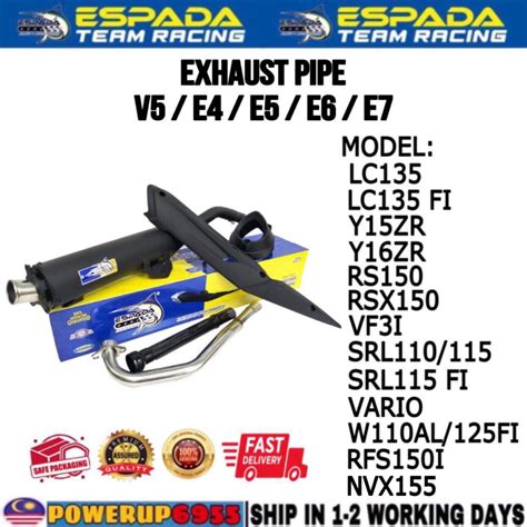 ESPADA EXHAUST V5 E4 E5 E6 E7 LC135 4S 5S Y15 Y16 ZR RS RSX 150 VF3I