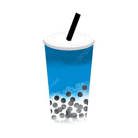 Illustration Of Blueberry Iced Boba Blueberries Ice Boba Png