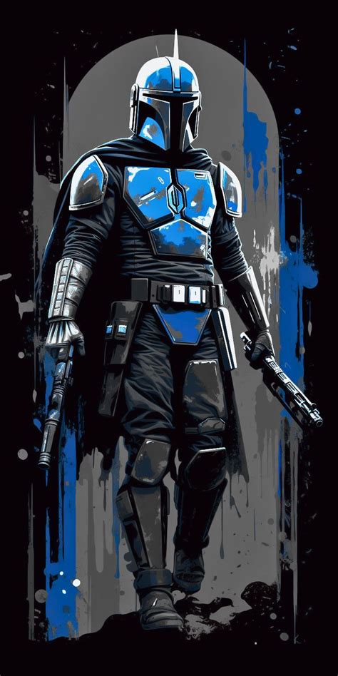 Mandalorian Blue Vertical Wallpaper Star Wars Poster Star Wars