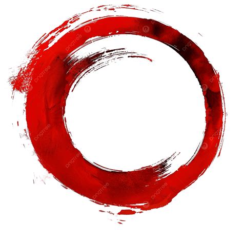 red enso zen circle brush stroke circle symbol design elements png