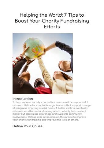 Helping The World 7 Tips To Boost Your Charity Fundraising Efforts