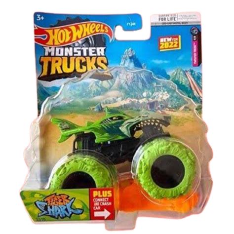 CARRO HOT WHEELS MONSTER TRUCKS LIVE 1 64 TIGRE TIGER SHARK Shopee Brasil