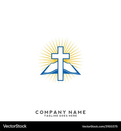 Church logo christian symbols cross jesus Vector Image