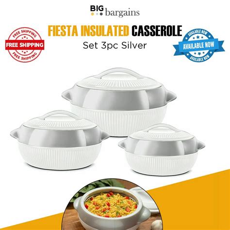 3Pc 4Pc Plastic Hot Pot Thermal Insulated Casserole Set Food Warmer