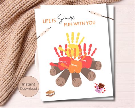 Campfire Handprint Art Life Is Smore Fun With You Handprint Craft For