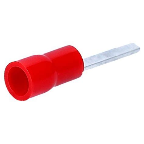 Terminal Aislado Nylon Tipo Pin Rojo Cable Awg X Unid