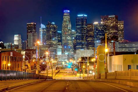 CANVAS Los Angeles Skyline NIGHT View From East LA Cityscape Photo ...