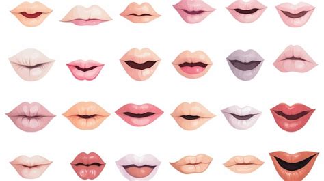 Premium Vector A Collection Of Different Colored Lips