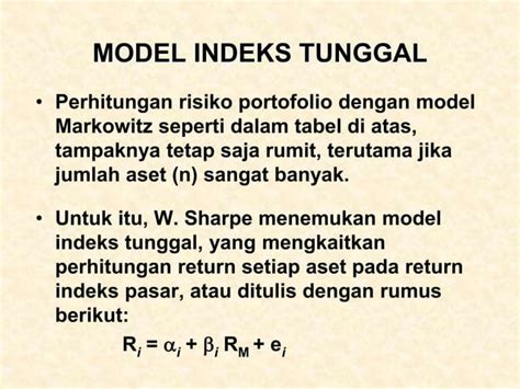 Pertemuan 10 Return Dan Risiko Portofolio Ppt