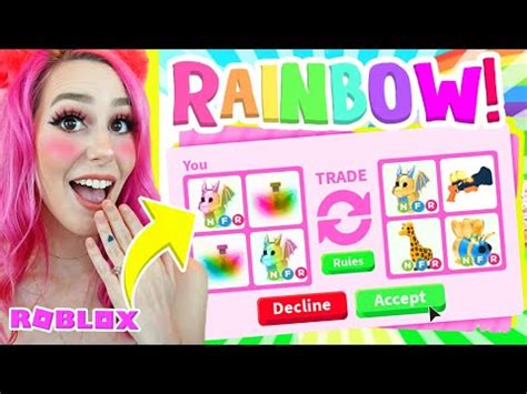 The Rainbow Trading Challenge Only Trading Rainbow Items In Adopt Me