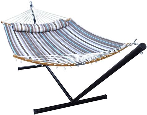 Heng Feng Ft Quilted Fabric Double Hammock With Bamboo Spreader Bar