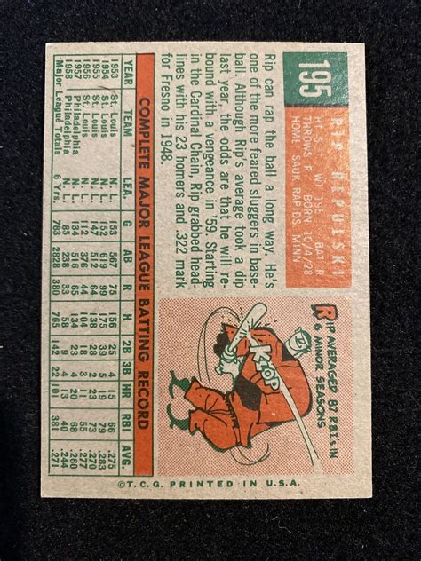 1959 TOPPS 195 RIP REPULSKI DD 4211 EBay