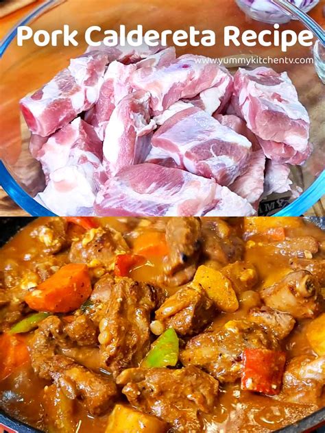 Pork Caldereta Recipe Pork Ribs Caldereta Cheese Yummy Kitchen