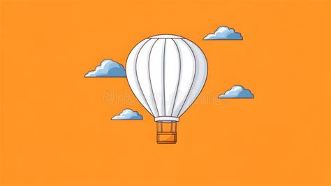 White Hot Air Balloon Pixel Art Illustration In Orange Sky Stock Illustration Illustration Of
