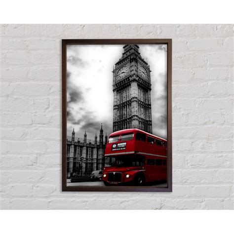 Bright Star Roter Londoner Bus Big Ben B N W Einzelner Bilderrahmen